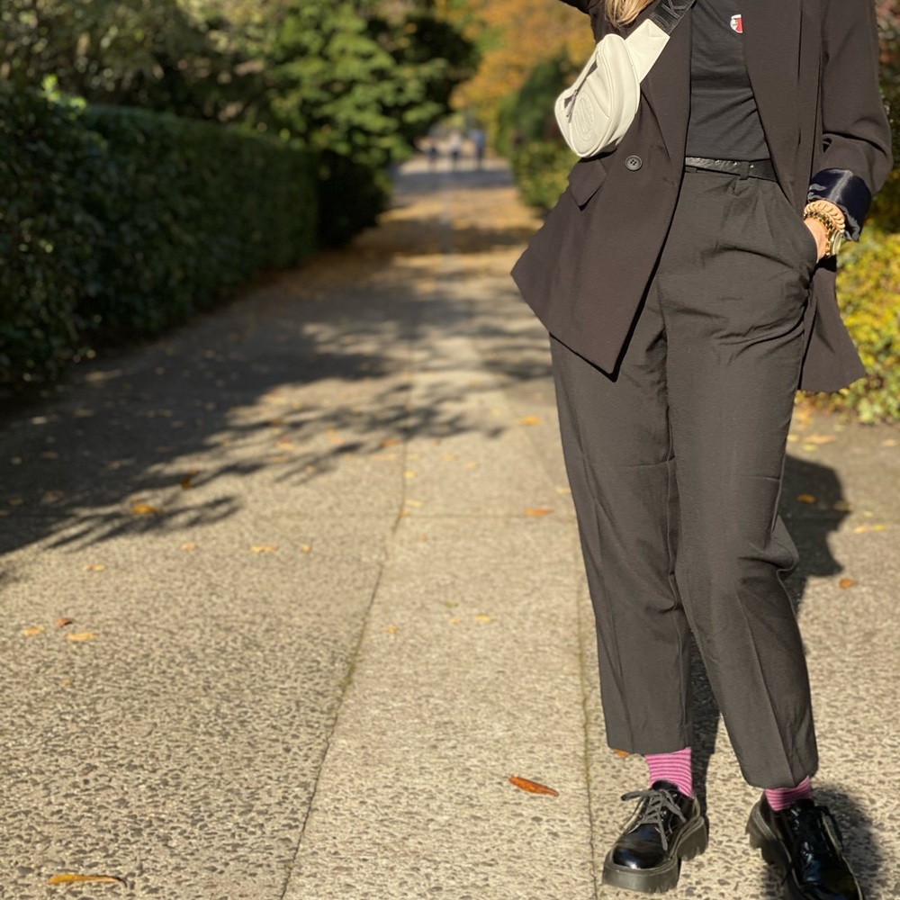 H&M high-waisted trouser pants